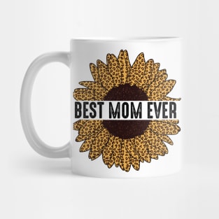 Best mom ever leopard sunflower Mug